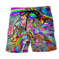 Hippie Horse Running Free Beach Shorts Print Detail For Beach Activities And Vacation Wear