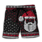 Santa Viking Pattern Holiday Beach Shorts For Warm Weather Travel And Everyday Comfort