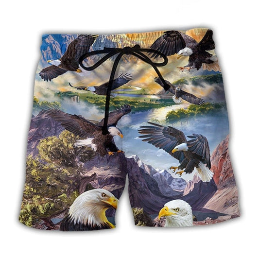 Eagle Spreading Wings Freedom Beach Shorts For Beach Trips And Relaxed Vacation Styling