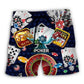 Poker US Flag Independence Day Beach Shorts For Freedom Celebrations, Coastal Trips, And Outdoor Style