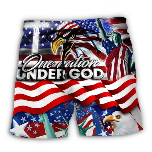USA Independence Day Patriotic Unity Beach Shorts For Summer Vacation And Coastal Travel
