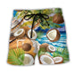Lovely Coconut Tropical Beach Shorts Pattern Detail For Sunny Outdoor Activities