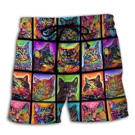 Crazy Cat Lover Kitty Beach Shorts For Warm Weather Travel And Everyday Comfort
