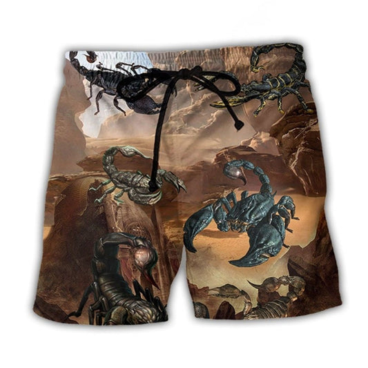 Classic Style Scorpion Beach Shorts Design Detail For Weekend Getaways And Beach Days