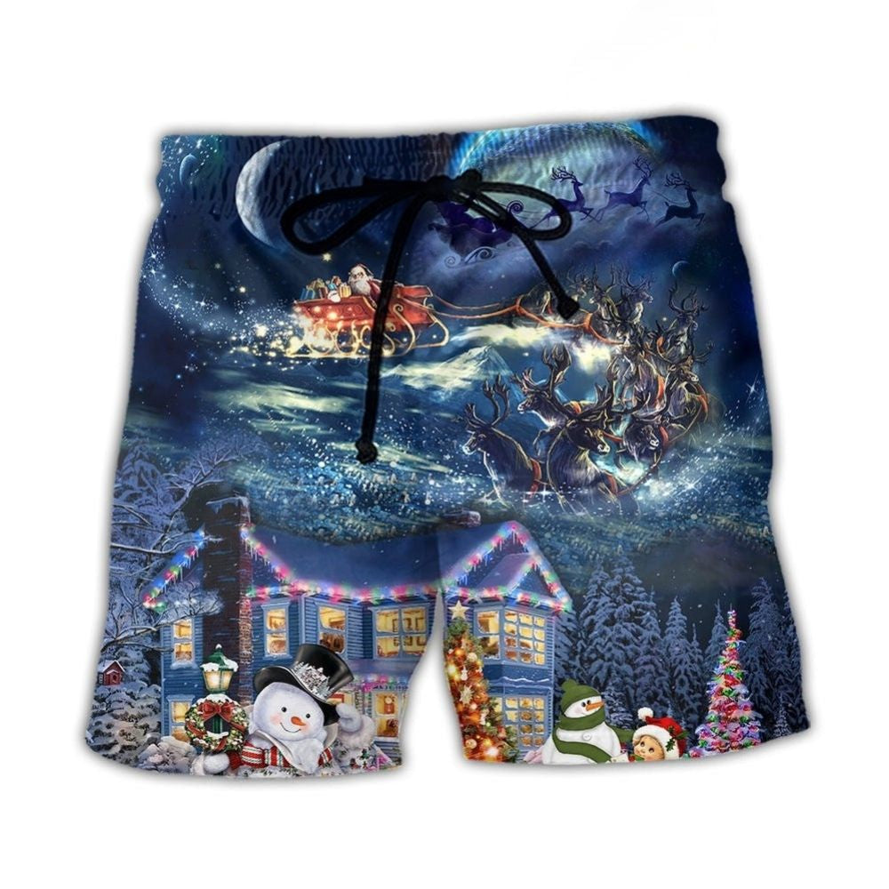 Santa Family Love Holiday Lights Beach Shorts For Outdoor Adventures And Thoughtful Seasonal Gifts