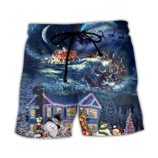 Santa Family Love Holiday Lights Beach Shorts For Outdoor Adventures And Thoughtful Seasonal Gifts