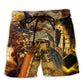 Mysterious Librarian Fantasy Beach Shorts Print View For Coastal Escapes And Casual Outings