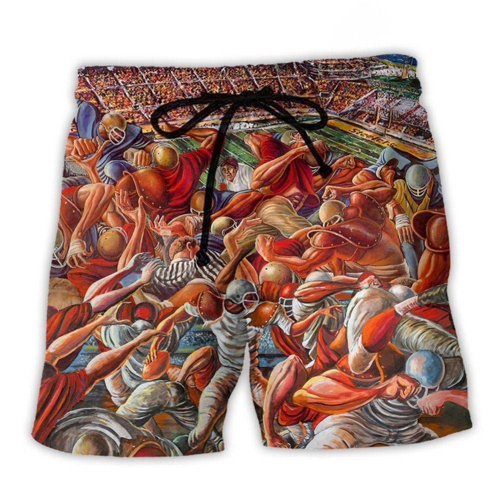 American Football Strength Power Beach Shorts Design Detail For Weekend Getaways And Beach Days