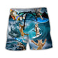 Cute Cats Surfing Fun Beach Shorts For Sunny Holidays And Comfortable Daily Styling