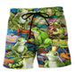 Frogs In Wonderland Fantasy Beach Shorts For Tropical Getaways And Weekend Adventures