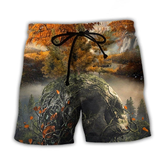 Skull Forest Hiking Camping Lover Beach Shorts For Sunny Holidays And Comfortable Daily Styling