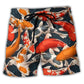 Colorful Koi Fish Swimming Beach Shorts Print Detail For Beach Activities And Vacation Wear