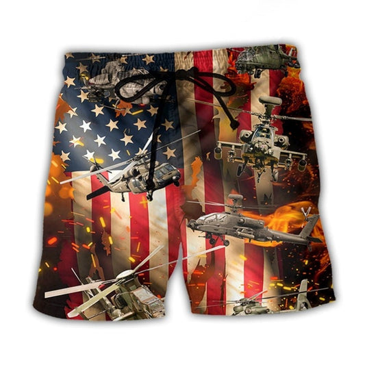 Combat Aircraft Power Flight Beach Shorts Artwork Detail For Comfortable Everyday Summer Wear