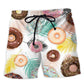 Donut Lover Sweet Time Beach Shorts Print Detail For Beach Activities And Vacation Wear