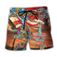 Yoga USA Independence Day Pose Beach Shorts Artwork View For Seaside Trips And Casual Style