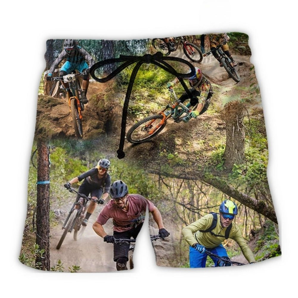 Mountain Biking Adventure Road Beach Shorts Design View For Poolside Relaxation And Holiday Trips
