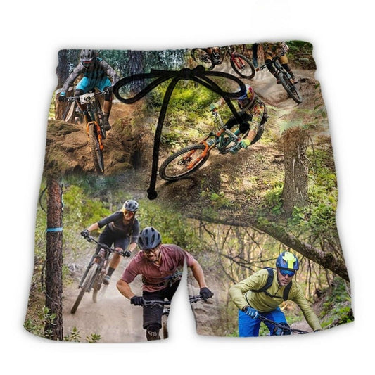 Mountain Biking Adventure Road Beach Shorts Design View For Poolside Relaxation And Holiday Trips