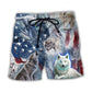 Wolf Snow Mountain Independence Day Beach Shorts For Outdoor Adventures And Thoughtful Seasonal Gifts