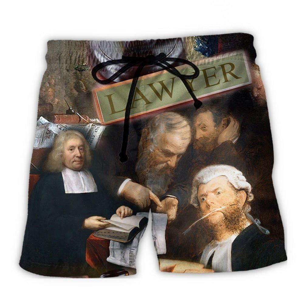 Serious Lawyer Professional Beach Shorts Pattern View For Resort Days And Outdoor Activities
