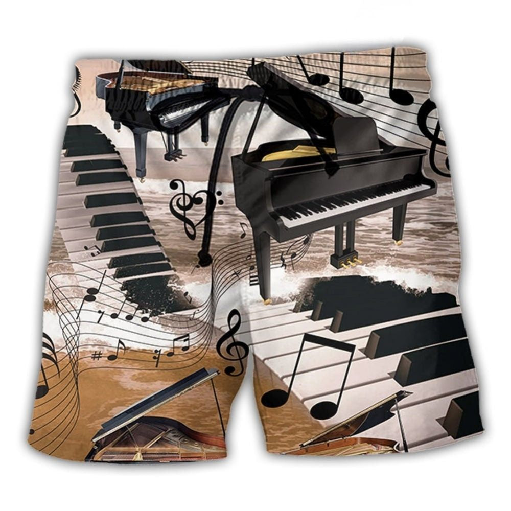 Piano Is My Life Music Beach Shorts Graphic Detail For Resort Trips And Casual Outings