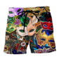 Mardi Gras Feather Party Beach Shorts Pattern Detail For Sunny Outdoor Activities