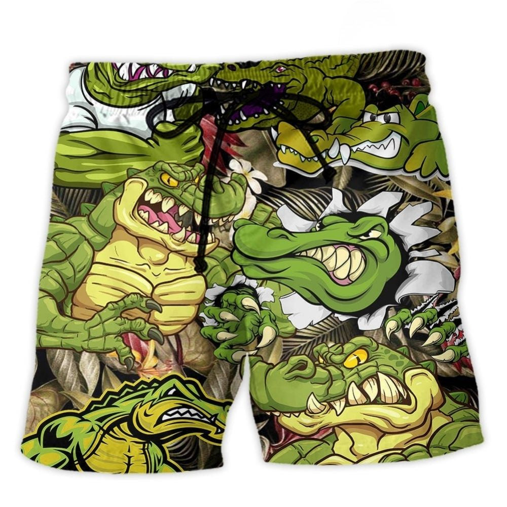 Crocodile Feeling The Vibe Beach Shorts Design View For Summer Events And Coastal Getaways