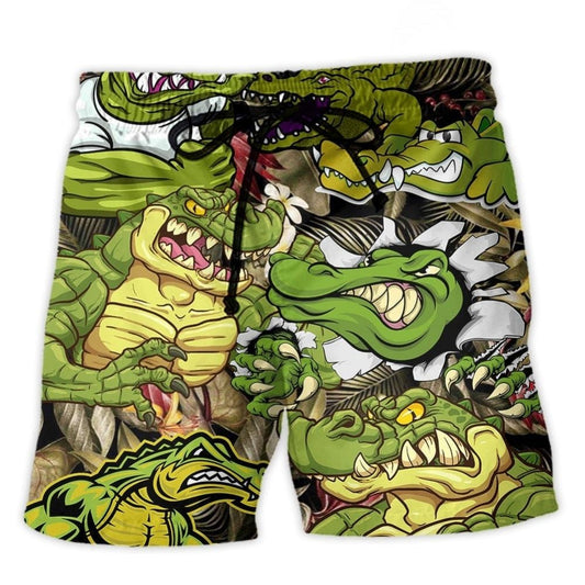 Crocodile Feeling The Vibe Beach Shorts Design View For Summer Events And Coastal Getaways