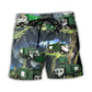 Waste Collector Truck Utility Beach Shorts Design View For Summer Events And Coastal Getaways