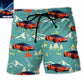 Car Driving Through Mountain Road Personalized Photo Beach Shorts Print Detail For Beach Activities And Vacation Wear