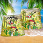 Christmas Cactus Holiday Beach Shorts Pattern Detail For Coastal Travel And Memorable Gift Ideas