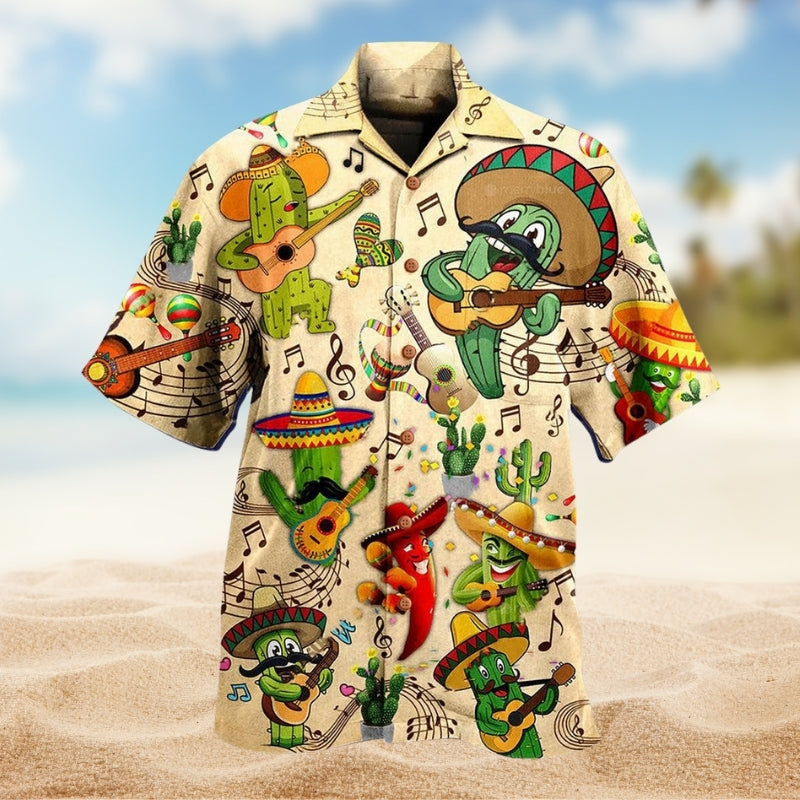 Christmas Santa Hawaiian Shirt Front Pattern View For Outdoor Gatherings