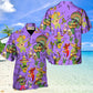 Purple Music Cactus Hawaiian Shirt Artwork Detail For Resort Trips And Outdoor Activities