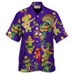 Purple Music Cactus Hawaiian Shirt For Coastal Adventures And Warm Weather Wear