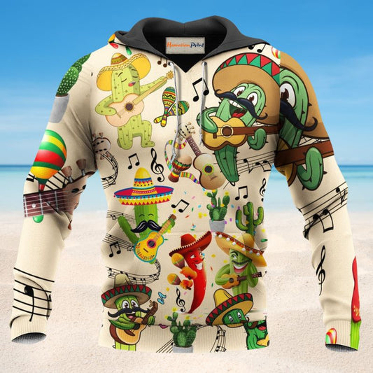 Cactus Music Hoodie For Musicians Outdoor Activities And Creative Gift Ideas