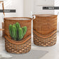 Cactus Rattan Texture Laundry Basket For Nursery Dorm And Home Storage