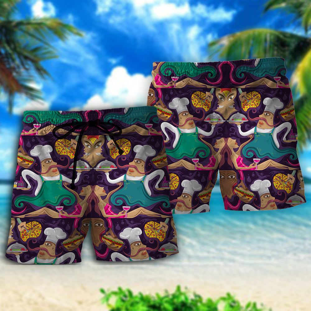 Funny Pizza Chef Food Lover Beach Shorts For Coastal Adventures And Relaxed Summer Wear