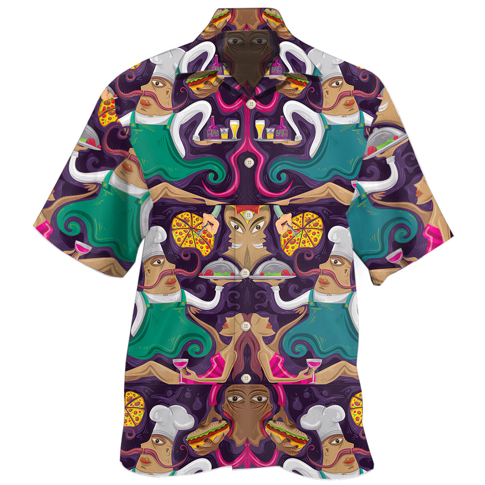 Creative Pizza Chef Food Design Hawaiian Shirt For Beach Days, Summer Outings, And Thoughtful Gift Giving