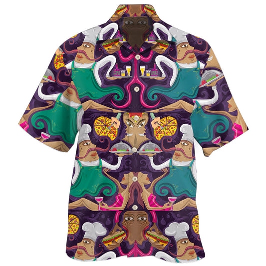 Creative Pizza Chef Food Design Hawaiian Shirt For Beach Days, Summer Outings, And Thoughtful Gift Giving