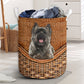 Cairn Terrier Dog Rattan Texture Laundry Basket For Room Home Organizer