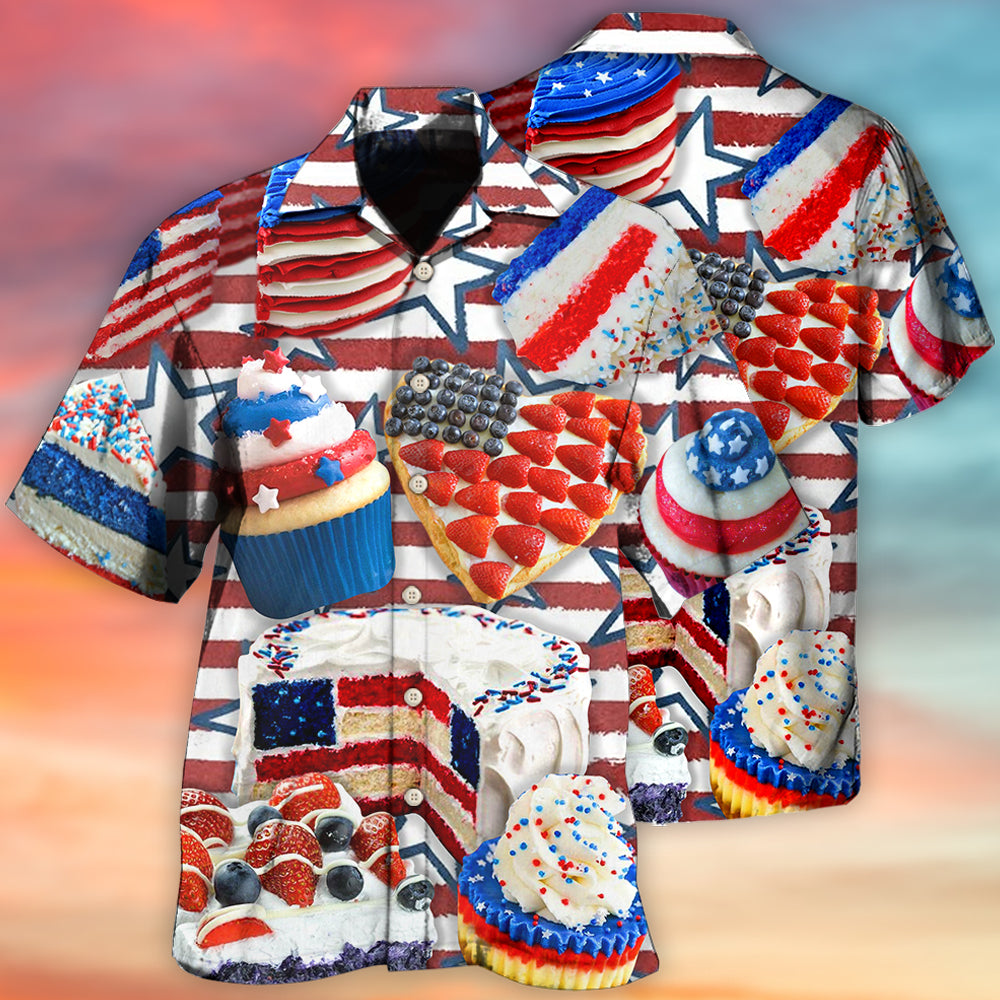 Independence Cake Celebration Hawaiian Shirt For Heritage Inspired Events, Beach Travel, And Thoughtful Gifting