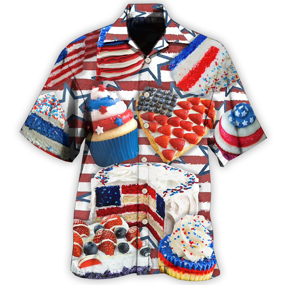 Independence Cake Celebration Hawaiian Shirt For Heritage Inspired Events, Beach Travel, And Thoughtful Gifting