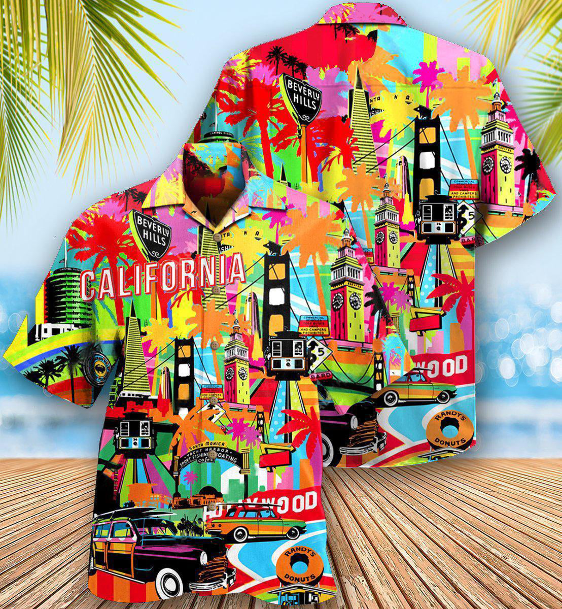 Colorful California Summer Hawaiian Shirt With Detailed Graphic For Resort Holidays Beach Travel And Relaxed Casual Fashion