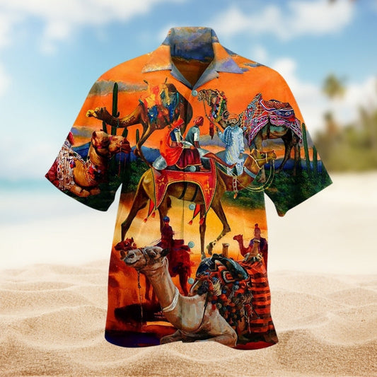 Camel Animals Hawaiian Shirt For Tropical Holidays, Outdoor Gatherings, And Everyday Comfort
