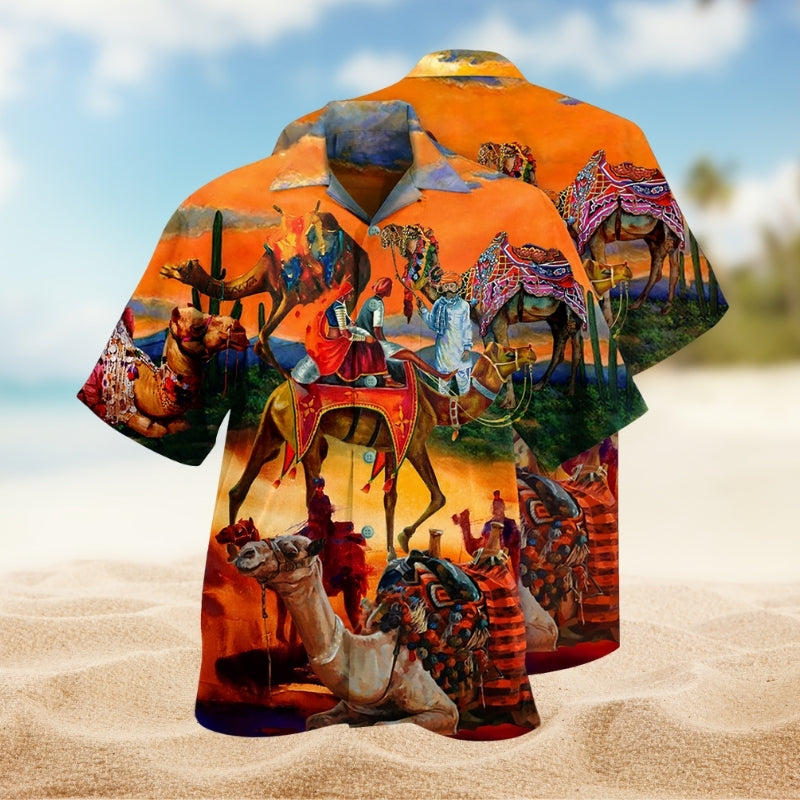 Camel Animals Hawaiian Shirt For Tropical Holidays, Outdoor Gatherings, And Everyday Comfort