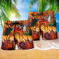 Desert Camel Beach Shorts Pattern Detail For Leisure Travel And Comfortable Resort Style
