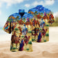 Camel Creative Pattern Hawaiian Shirt For Resort Trips, Coastal Parties, And Warm Weather Style