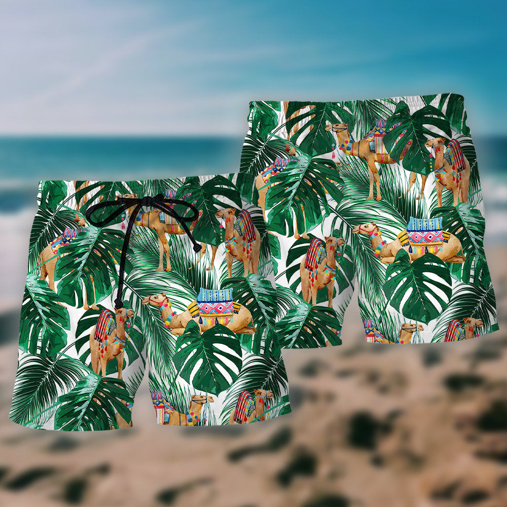 Flying Camel Fantasy Humor Beach Shorts Pattern View For Resort Days And Outdoor Activities