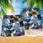 Camera Keeps Great Memories Retro Beach Shorts Pattern Detail For Relaxed Warm Weather Outfits