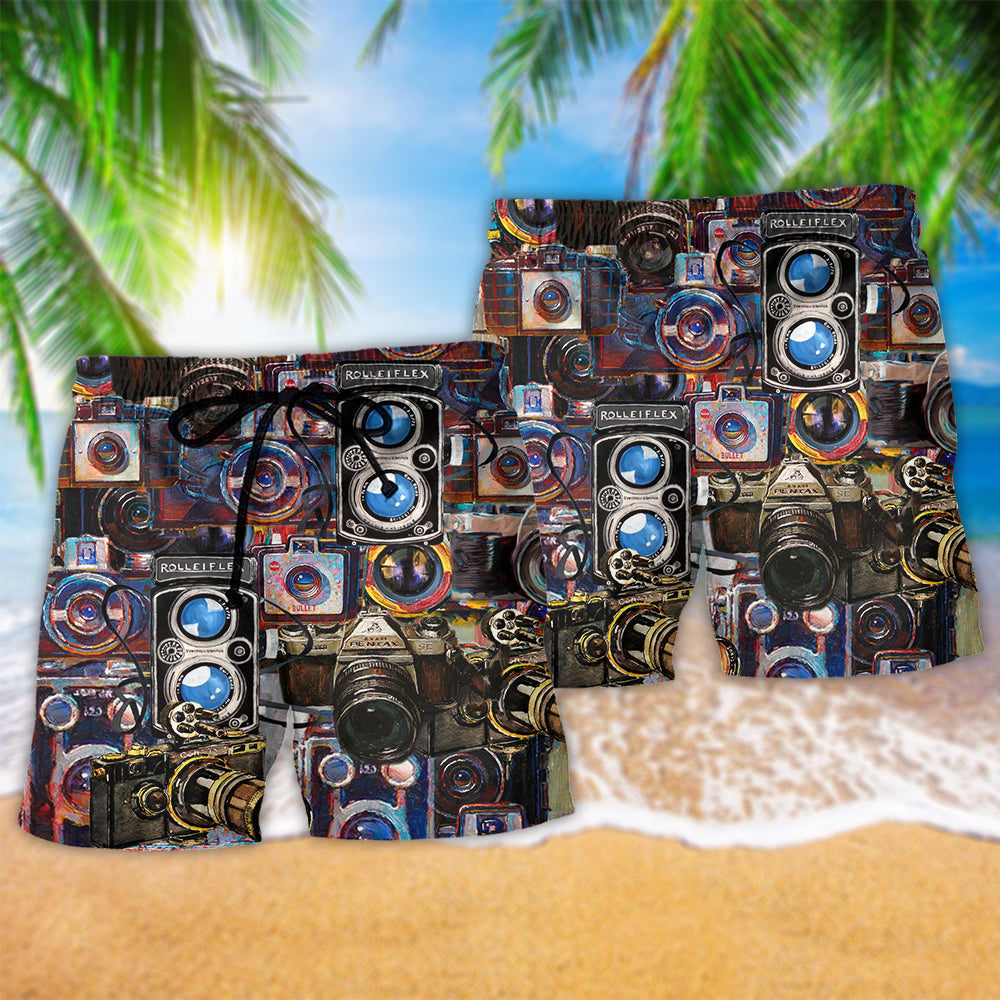 Camera Good Old Days Retro Beach Shorts For Poolside Relaxation And Summer Adventures