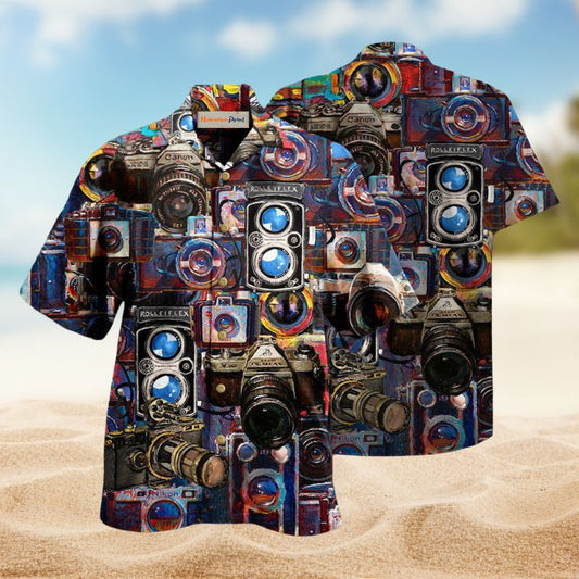Camera Photographer Hawaiian Shirt For Outdoor Relaxation, Island Trips, And Warm Weather Activities